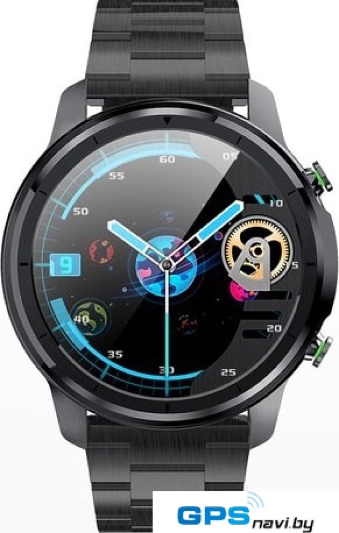 Умные часы Lemfo LF26 (черный/металлический браслет)