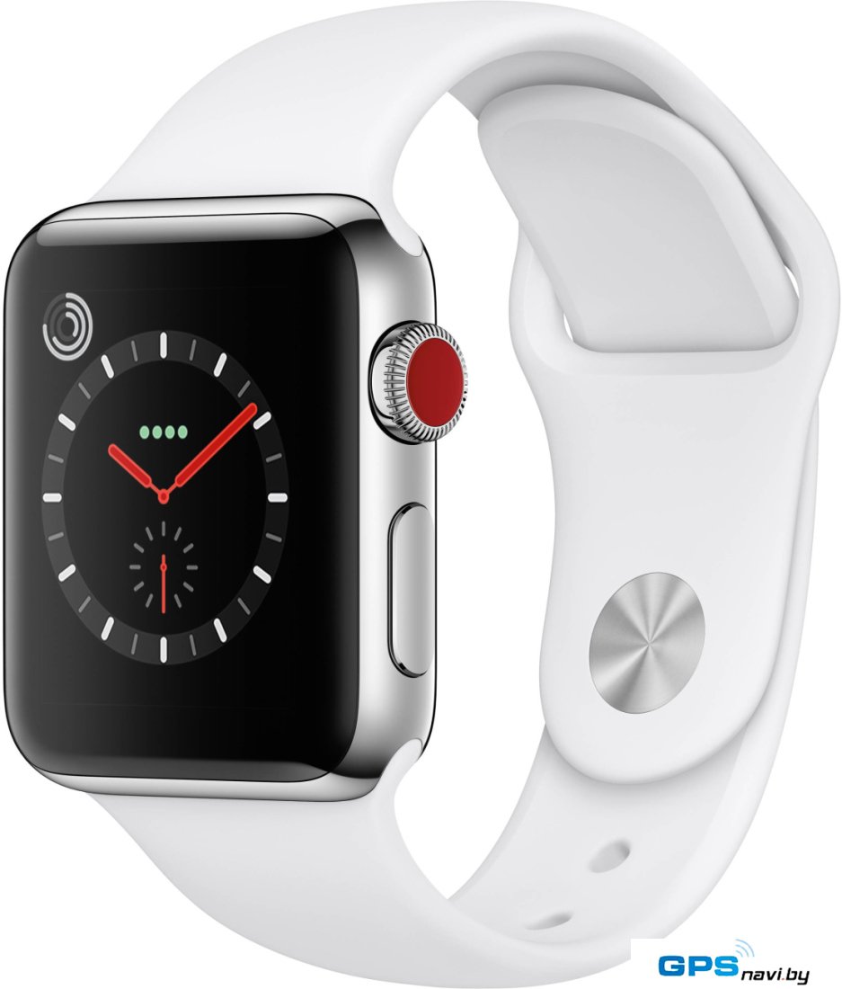 Умные часы Apple Watch Series 3 LTE 38 мм (сталь/белый)