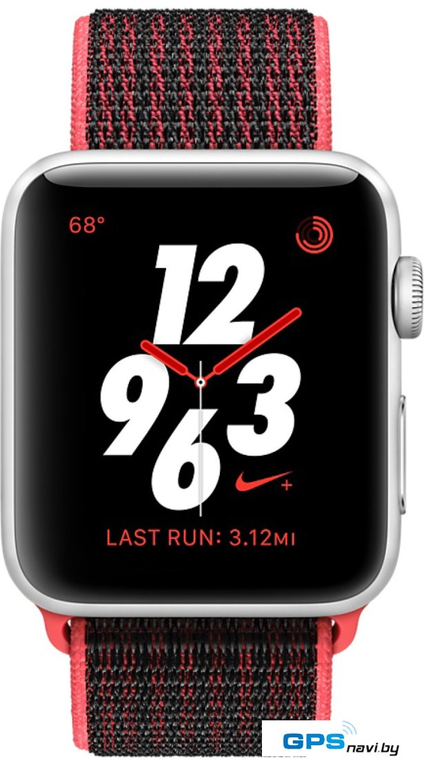 Умные часы Apple Watch Nike+ LTE 42 мм (серебристый алюминий/черный, красный)