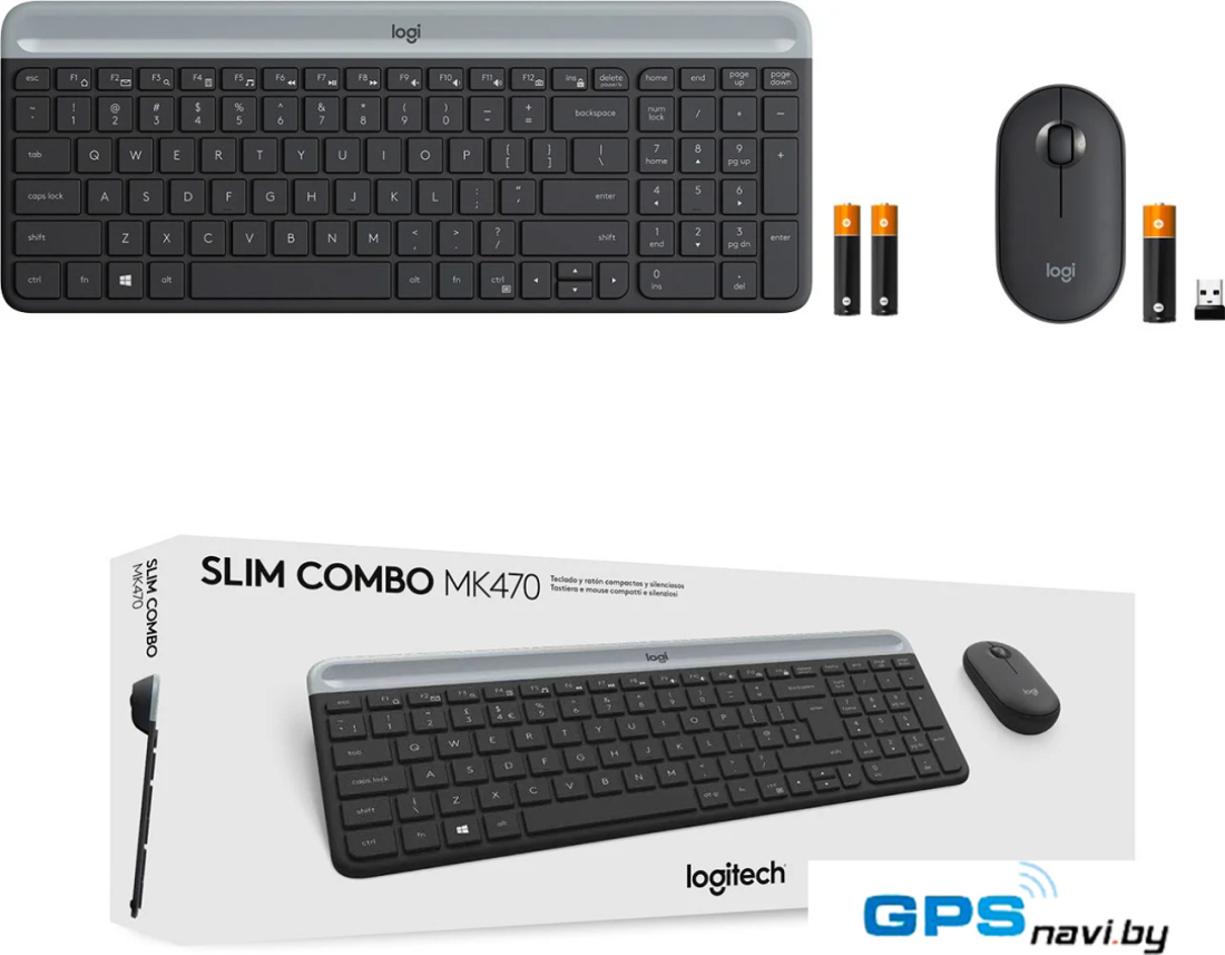 Офисный набор Logitech MK470 Slim Wireless Combo 920-009204 (графитовый)