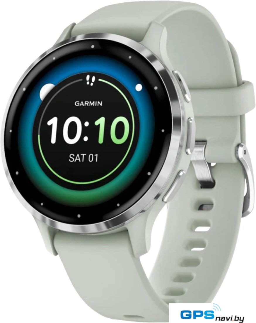 Умные часы Garmin Venu 3S (шалфей, с силиконовым ремешком)