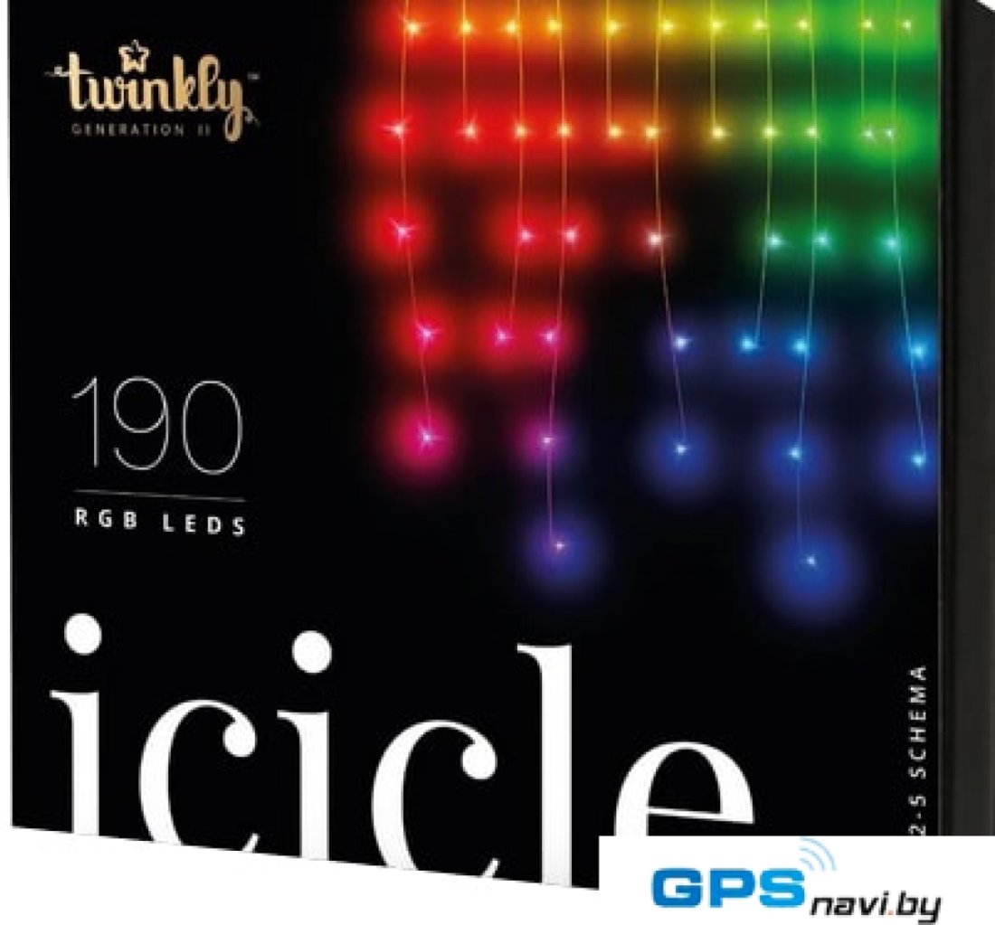 Бахрома Twinkly Icicle 190 LEDs Multicolor