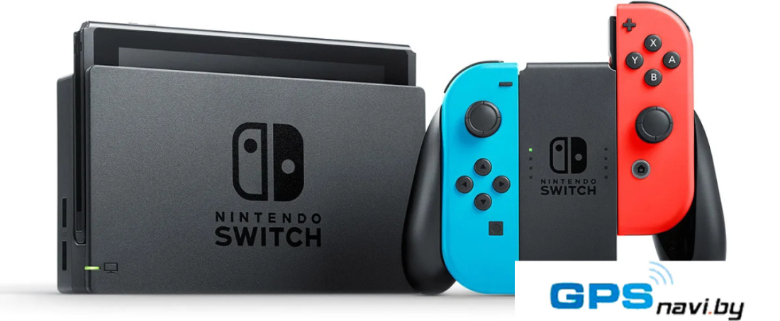 Игровая приставка Nintendo Switch 2019 (с неоновыми Joy-Con)