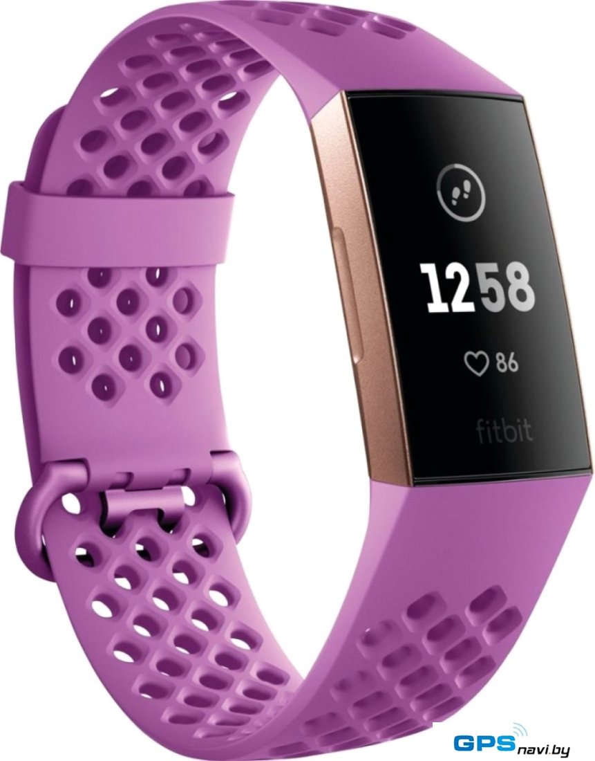 Фитнес-браслет Fitbit Charge 3 (розовое золото/фиолетовый)