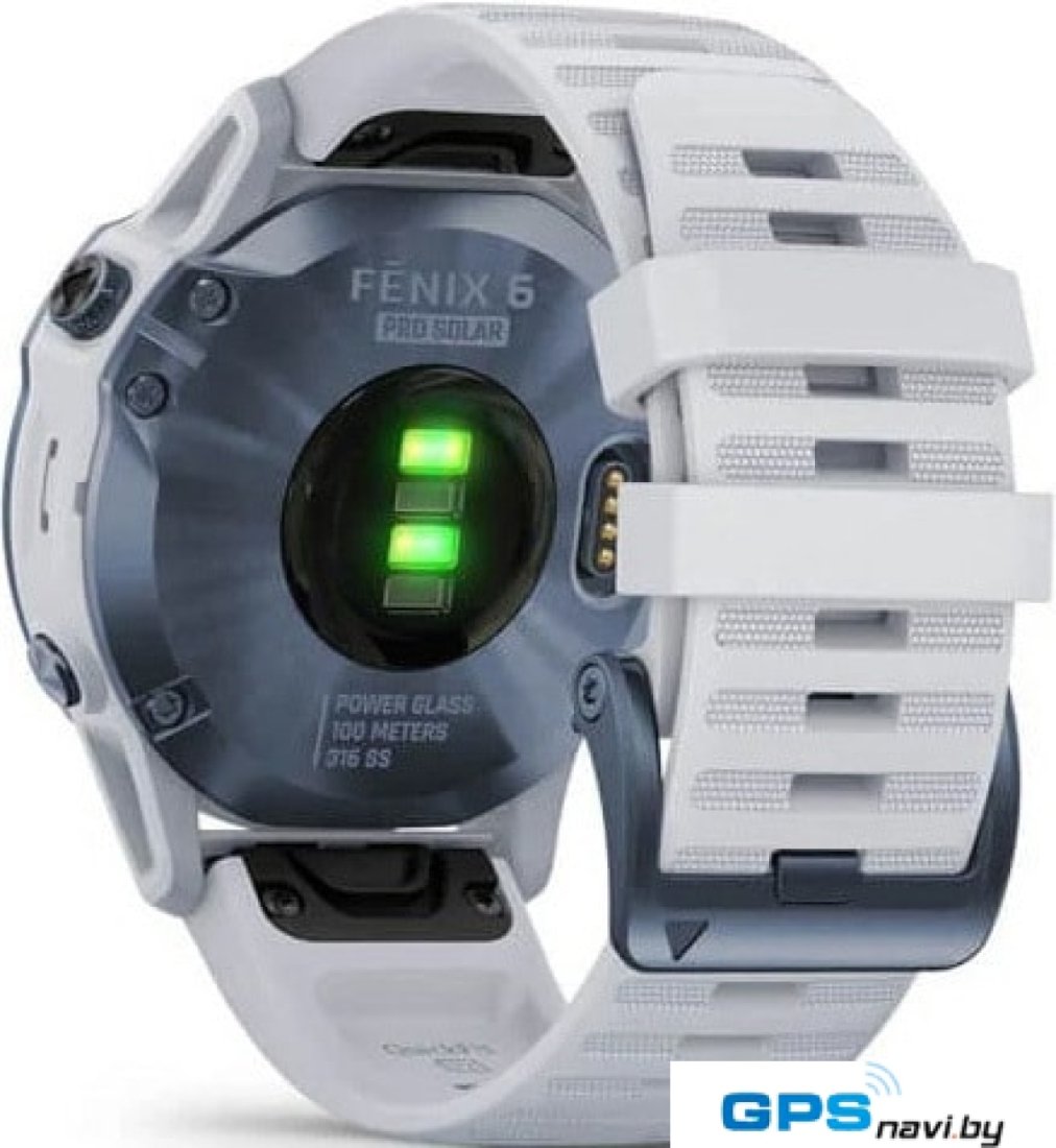 Умные часы Garmin Fenix 6 Pro Solar 47 мм (минерально-синий титан, силикон)