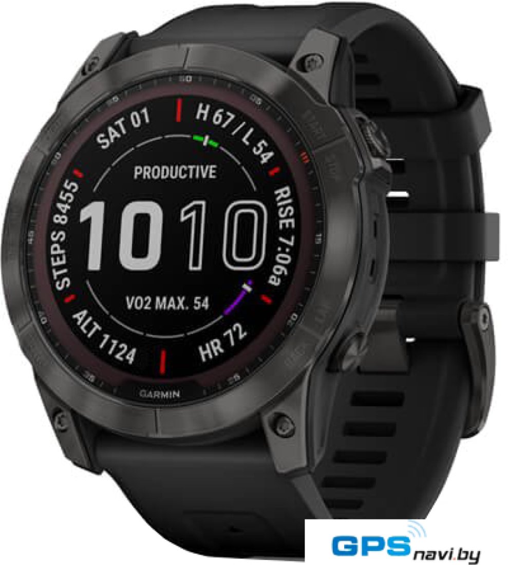 Умные часы Garmin Fenix 7X Sapphire Solar 51 мм (серый карбон/черный)