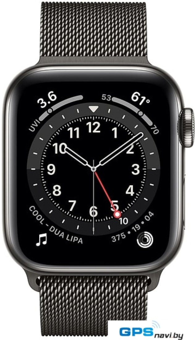 Умные часы Apple Watch Series 6 LTE 40 мм (сталь графитовый/миланский черный)