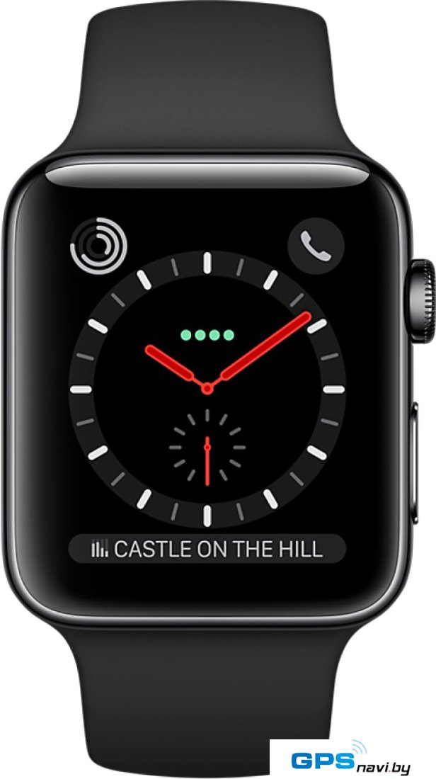 Умные часы Apple Watch Series 3 LTE 42 мм (сталь черный космос/черный)