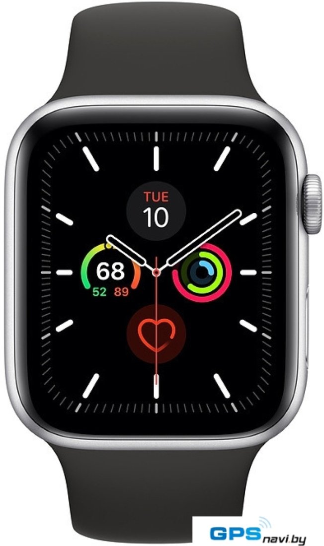 Умные часы Apple Watch Series 5 LTE 44 мм (серебристый алюминий/черный)