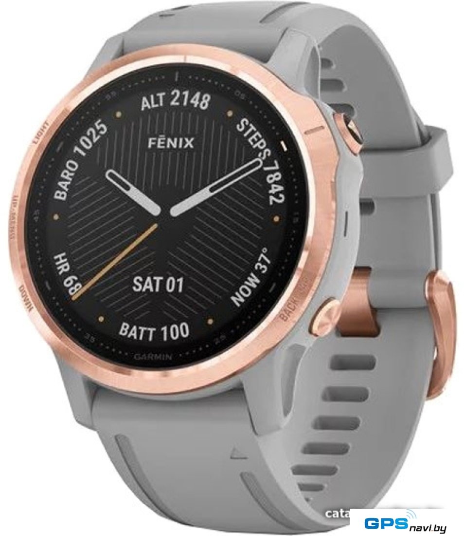 Умные часы Garmin Fenix 6s Sapphire (розовое золото/серый)