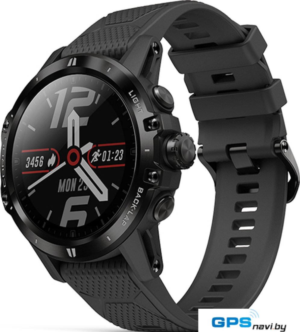 Умные часы Coros Vertix (серый/черный, силиконовый ремешок)