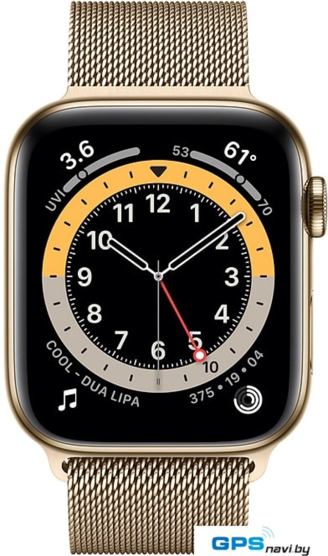 Умные часы Apple Watch Series 6 LTE 44 мм (сталь золотистый/миланский золотой)