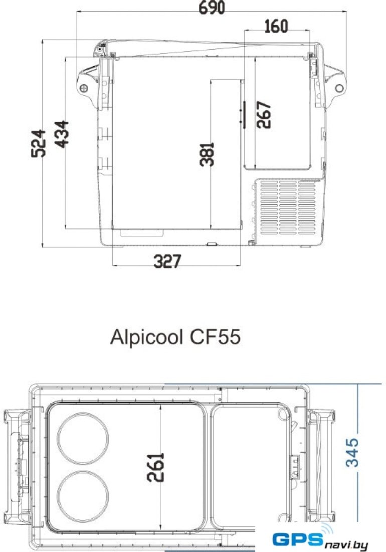 Компрессорный автохолодильник Alpicool CF55