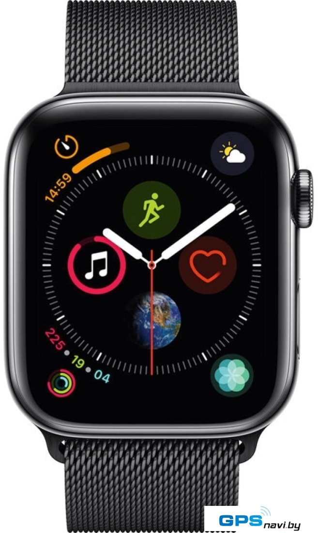 Умные часы Apple Watch Series 4 LTE 44 мм (сталь черный/миланский черный)