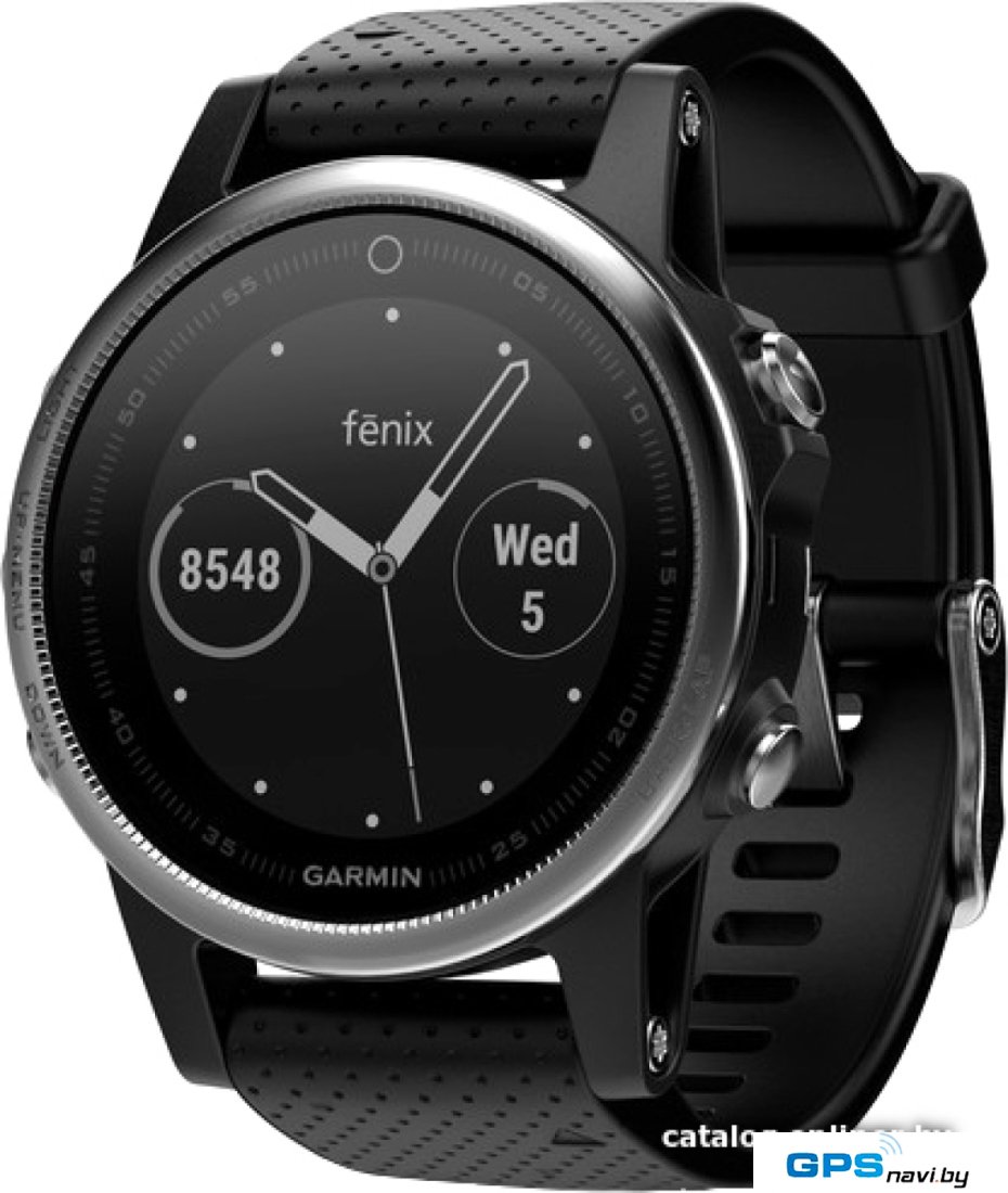 Умные часы Garmin Fenix 5S 42mm (серебристый/черный) [010-01685-02]