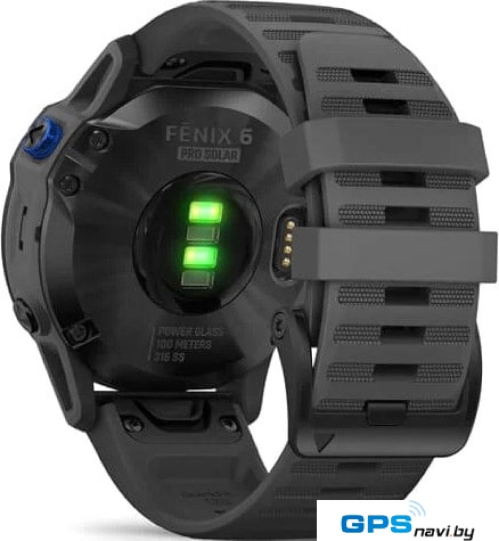 Умные часы Garmin Fenix 6 Pro Solar 47 мм (черный, силикон)