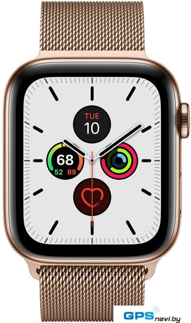 Умные часы Apple Watch Series 5 LTE 44 мм (сталь золотистый/миланский золотой)