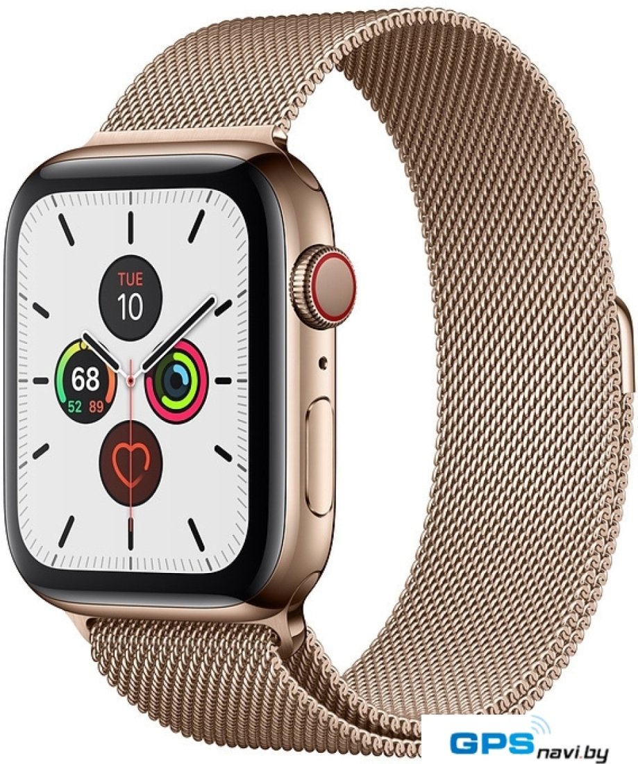 Умные часы Apple Watch Series 5 LTE 44 мм (сталь золотистый/миланский золотой)