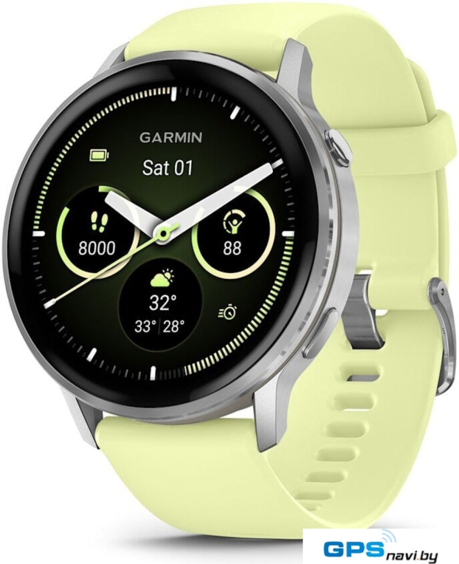 Умные часы Garmin Venu 4 45 мм (серебристый/желтый)