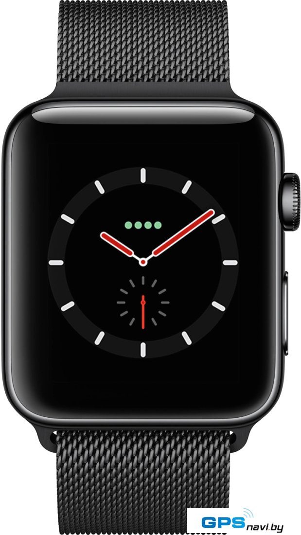 Умные часы Apple Watch Series 3 LTE 38 мм (сталь черный космос/миланский браслет)