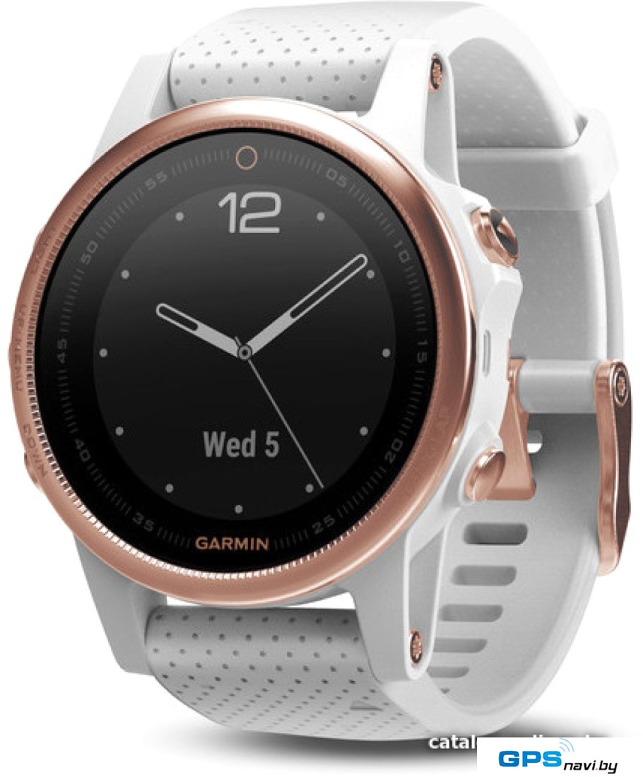 Умные часы Garmin Fenix 5S Sapphire 42mm (золотистый/белый) [010-01685-17]