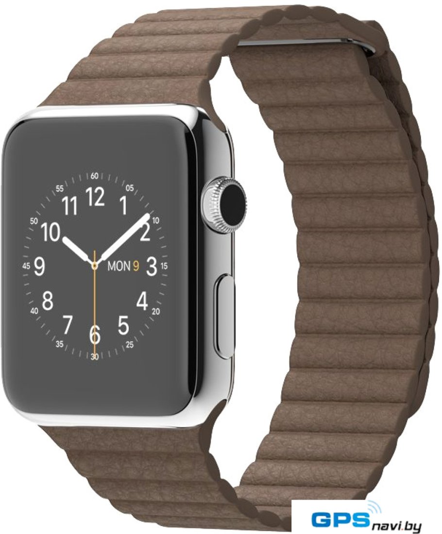 Умные часы Apple Watch 42mm Stainless Steel with Light Brown Leather Loop (MJ402)
