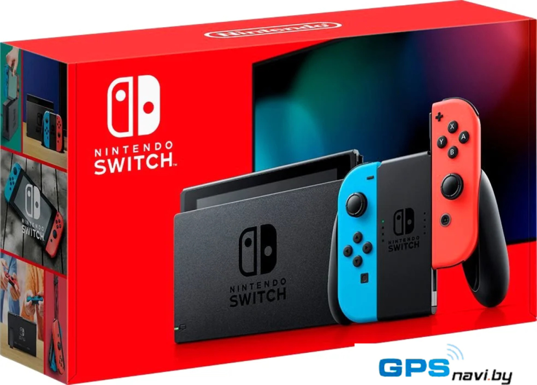 Игровая приставка Nintendo Switch 2019 (с неоновыми Joy-Con)