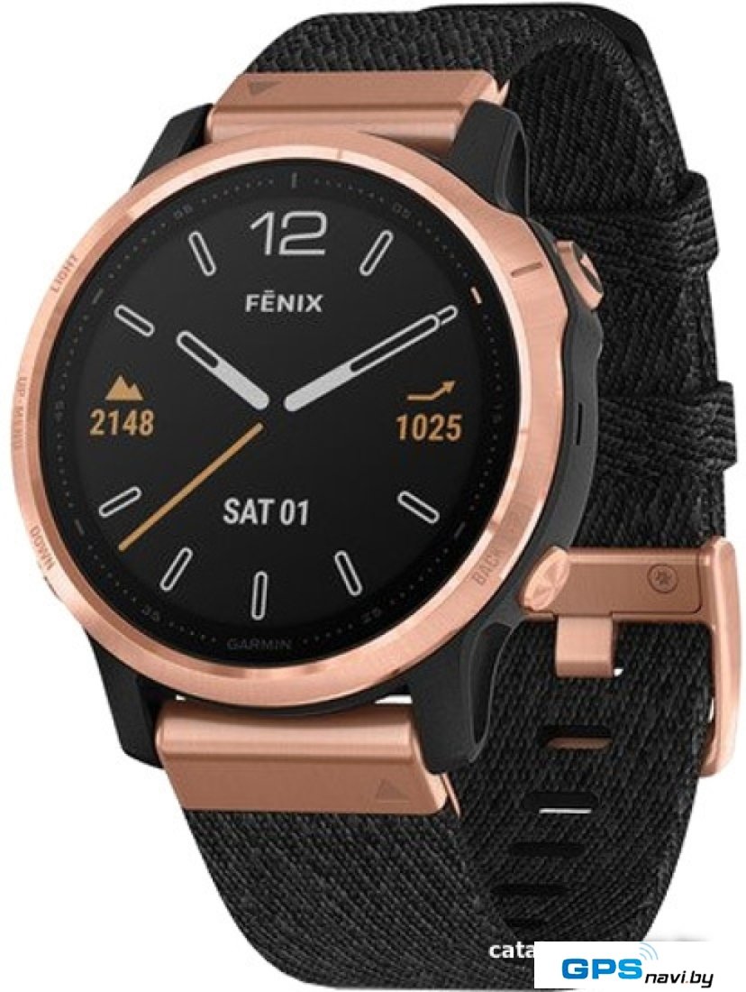 Умные часы Garmin Fenix 6s Sapphire (розовое золото/черный)