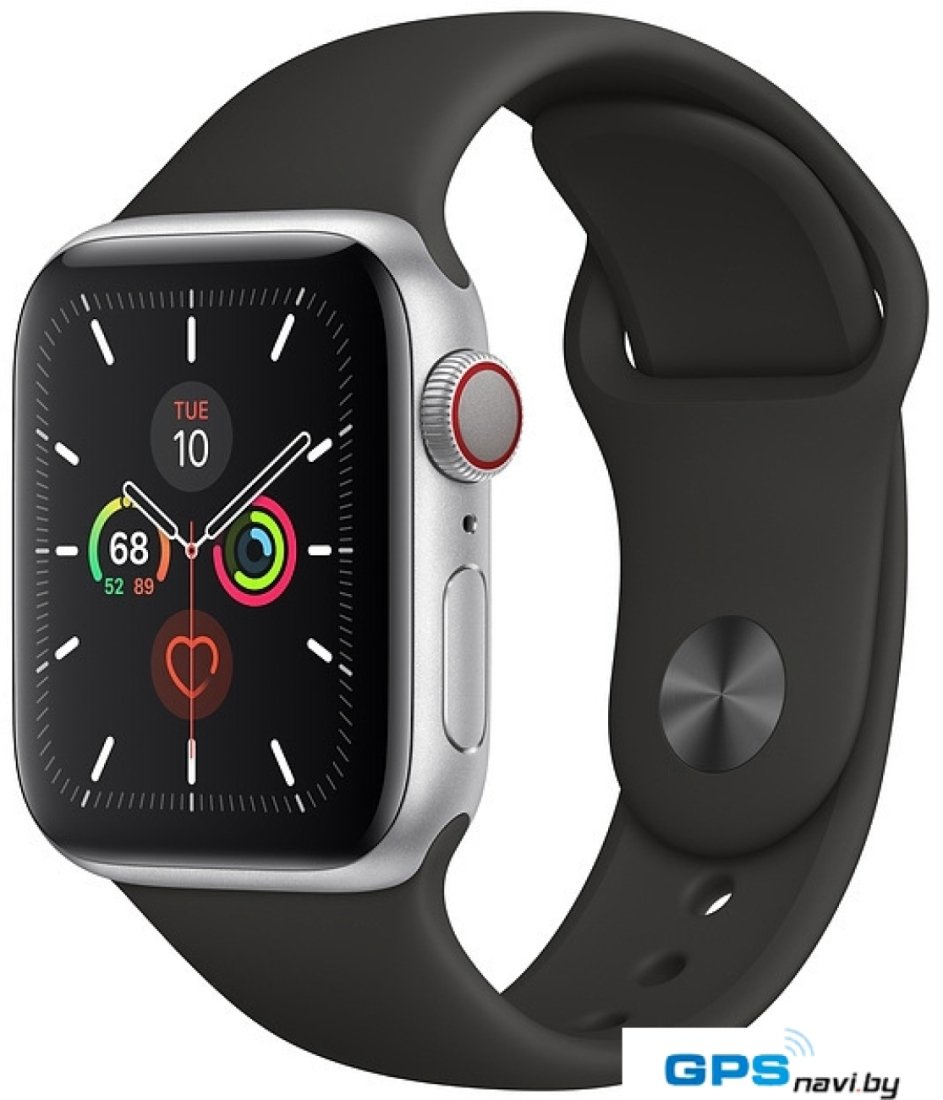 Умные часы Apple Watch Series 5 LTE 40 мм (серебристый алюминий/черный)