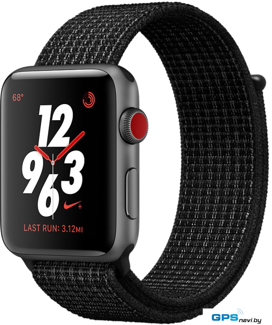 Умные часы Apple Watch Nike+ LTE 38 мм (алюминий серый космос/черный нейлон)