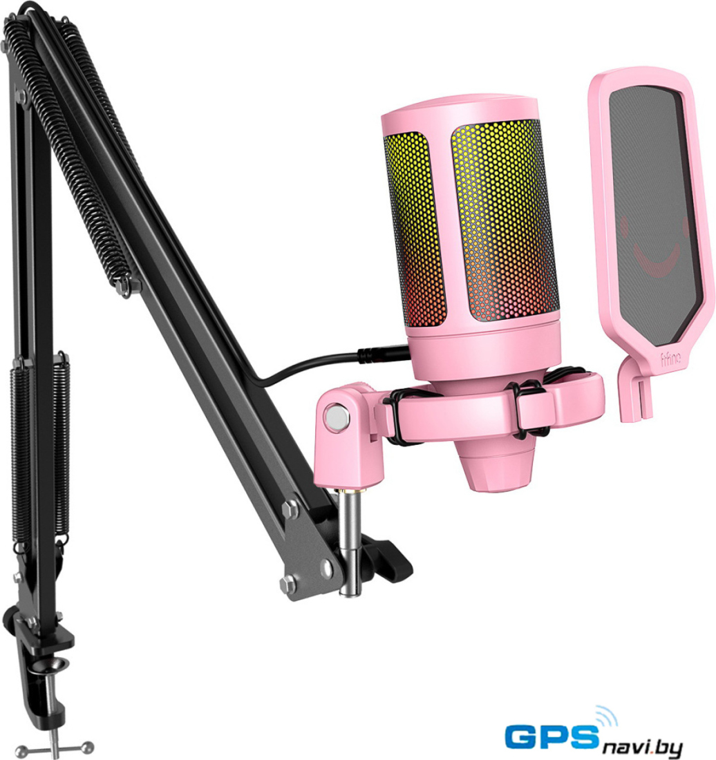 Проводной микрофон FIFINE A6T (розовый)