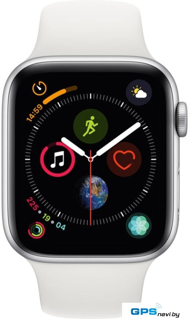 Умные часы Apple Watch Series 4 LTE 44 мм (алюминий серебристый/белый)
