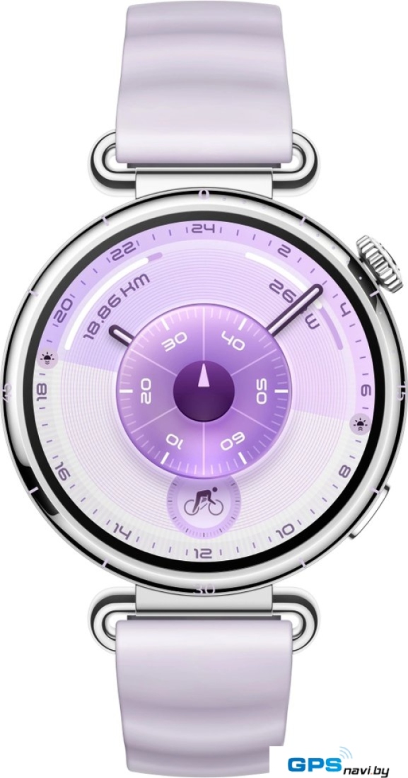 Умные часы Huawei Watch GT 6 41 мм (серебристый, с сиреневым силиконовым ремешком, международная версия)