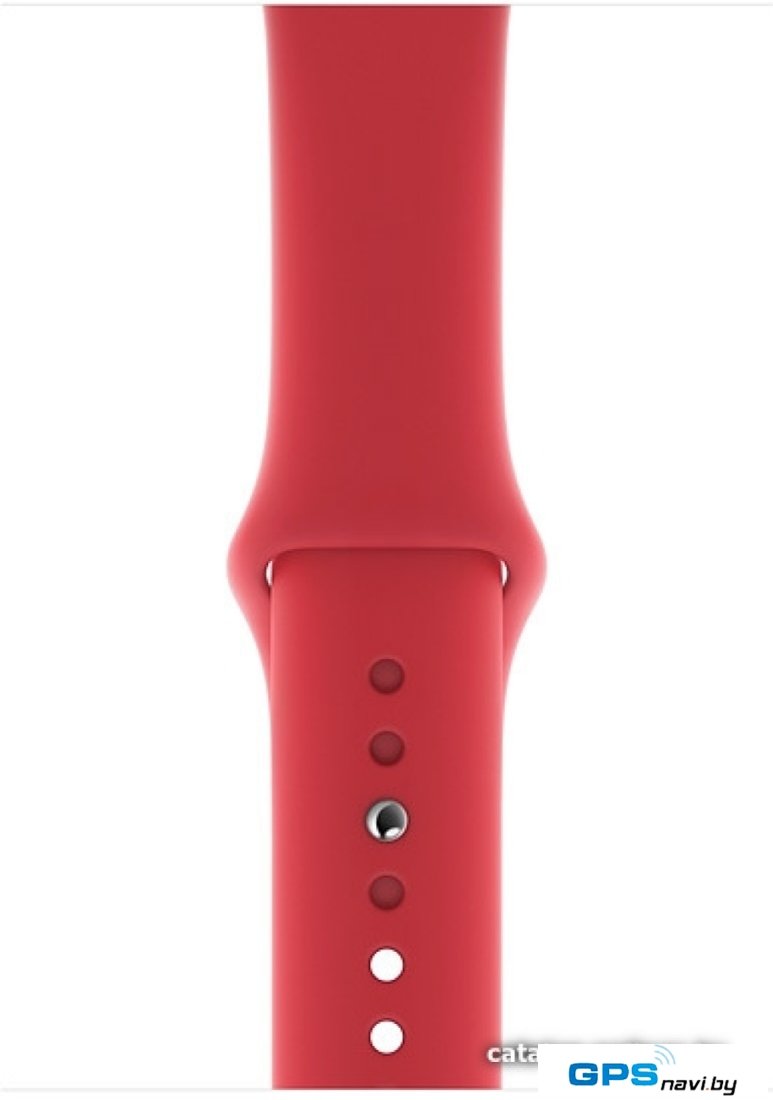 Умные часы Apple Watch Series 5 44 мм (серебристый алюминий/красный спортивный)