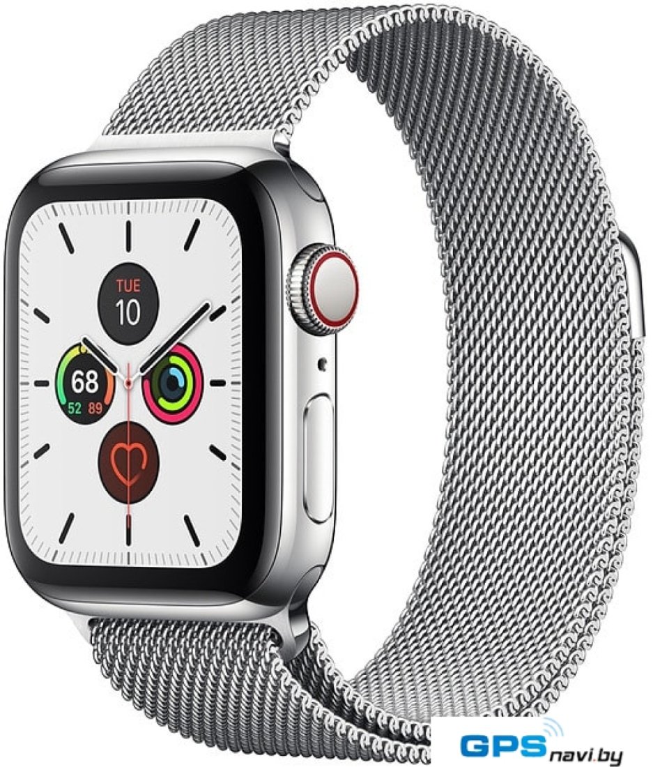 Умные часы Apple Watch Series 5 LTE 40 мм (серебристый/миланский серебристый)