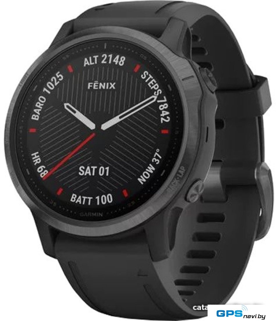 Умные часы Garmin Fenix 6s Sapphire (серый DLC/черный)
