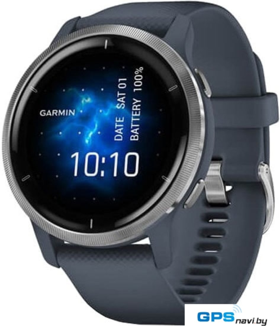 Умные часы Garmin Venu 2 (нержавеющая сталь/синий гранит)