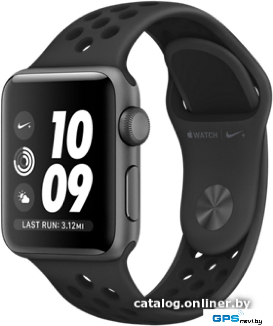 Умные часы Apple Watch Nike+ 38 мм (алюминий серый космос/антрацитовый, черный)