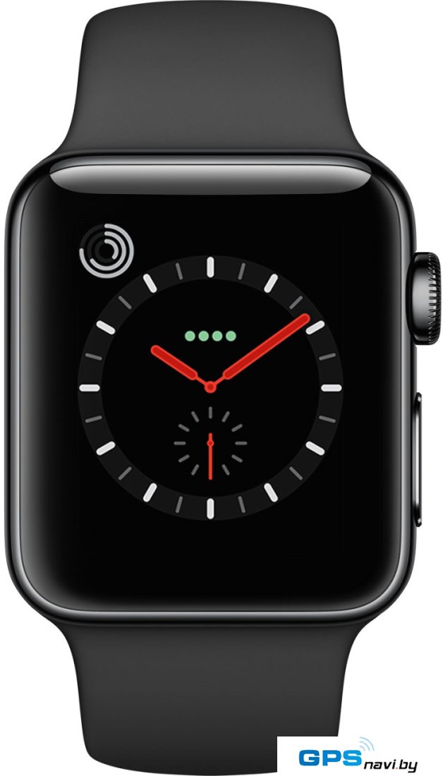 Умные часы Apple Watch Series 3 LTE 38 мм (сталь черный космос/черный)
