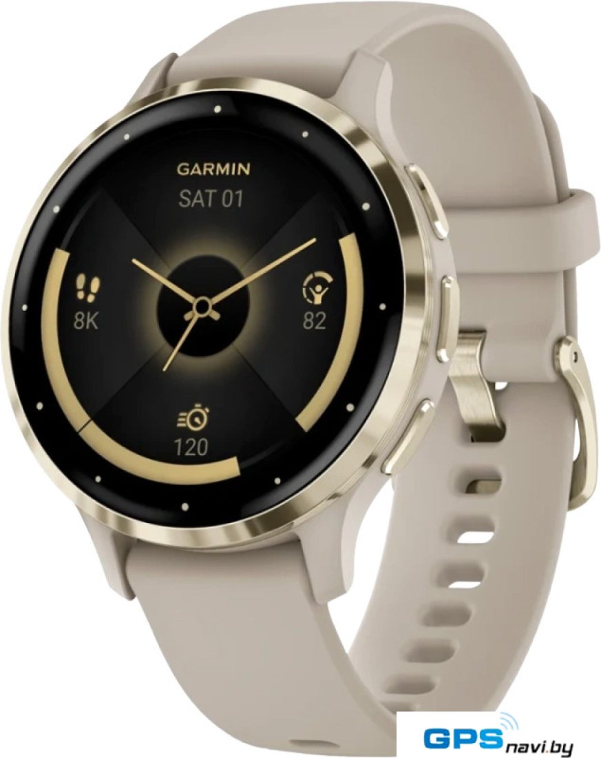 Умные часы Garmin Venu 3S (френч-грей, с силиконовым ремешком)