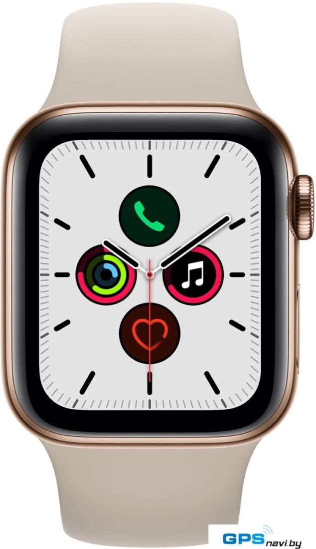 Умные часы Apple Watch Series 5 LTE 40 мм (сталь золотистый/песочный спортивный)