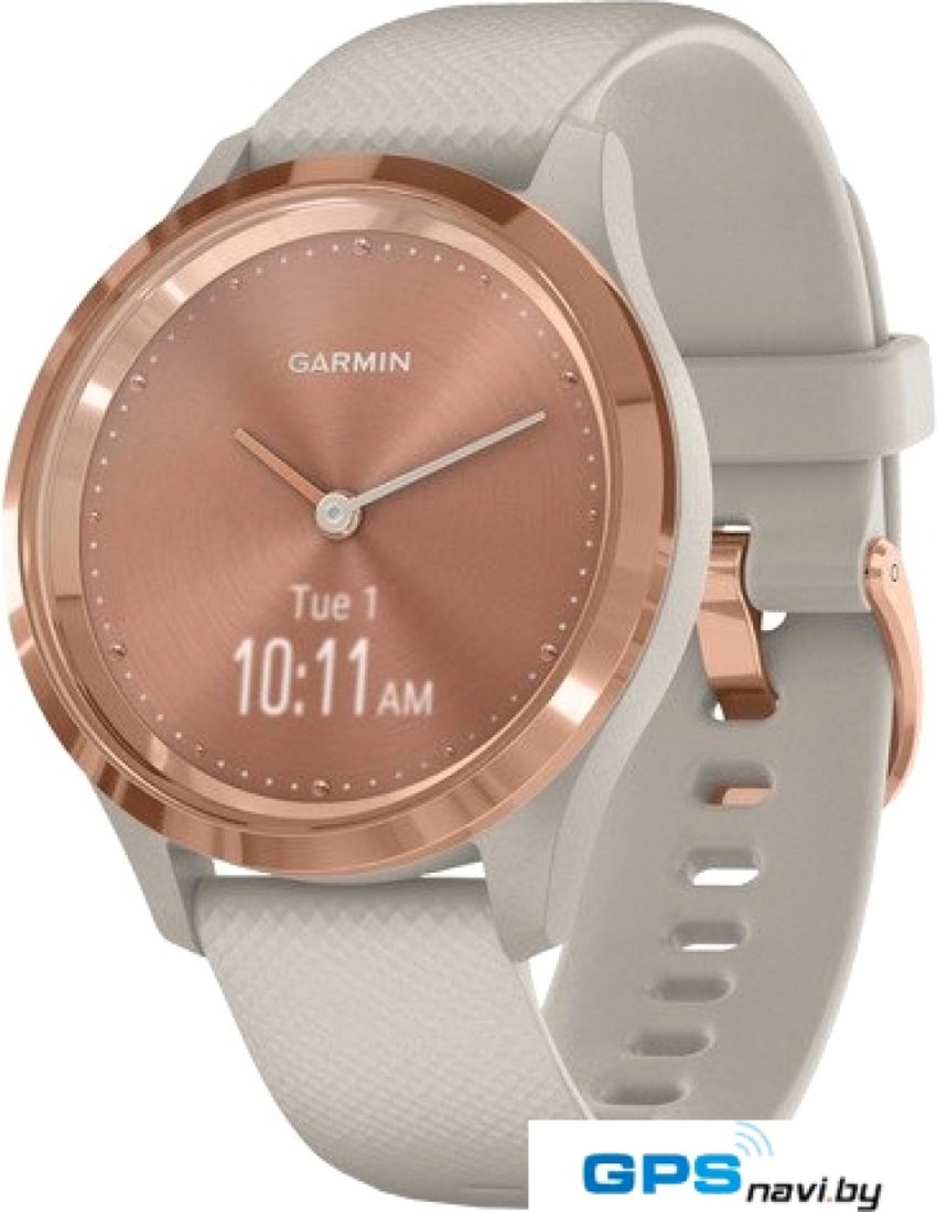 Гибридные умные часы Garmin Vivomove 3S (розовое золото/песочный)
