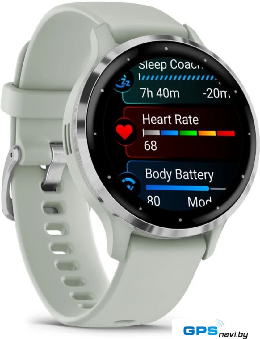 Умные часы Garmin Venu 3S (шалфей, с силиконовым ремешком)
