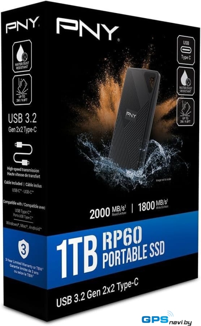 Внешний накопитель PNY RP60 1TB PSD0CS3060-1TB-RB