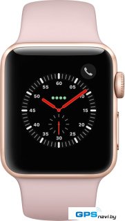 Умные часы Apple Watch Series 3 LTE 38 мм (золотистый алюминий/розовый песок)