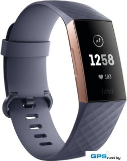 Фитнес-браслет Fitbit Charge 3 (розовое золото/темно-синий)