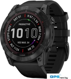 Умные часы Garmin Fenix 7X Sapphire Solar 51 мм (черный титан/черный)