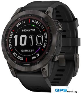 Умные часы Garmin Fenix 7 Sapphire Solar 47 мм (черный титан/черный)