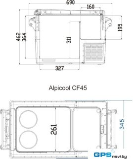 Компрессорный автохолодильник Alpicool CF45