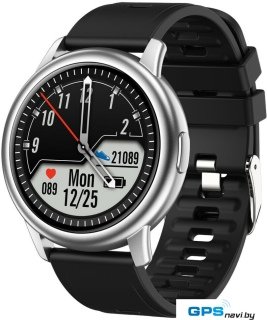 Умные часы Lemfo LF28 (серебристый/силиконовый браслет)